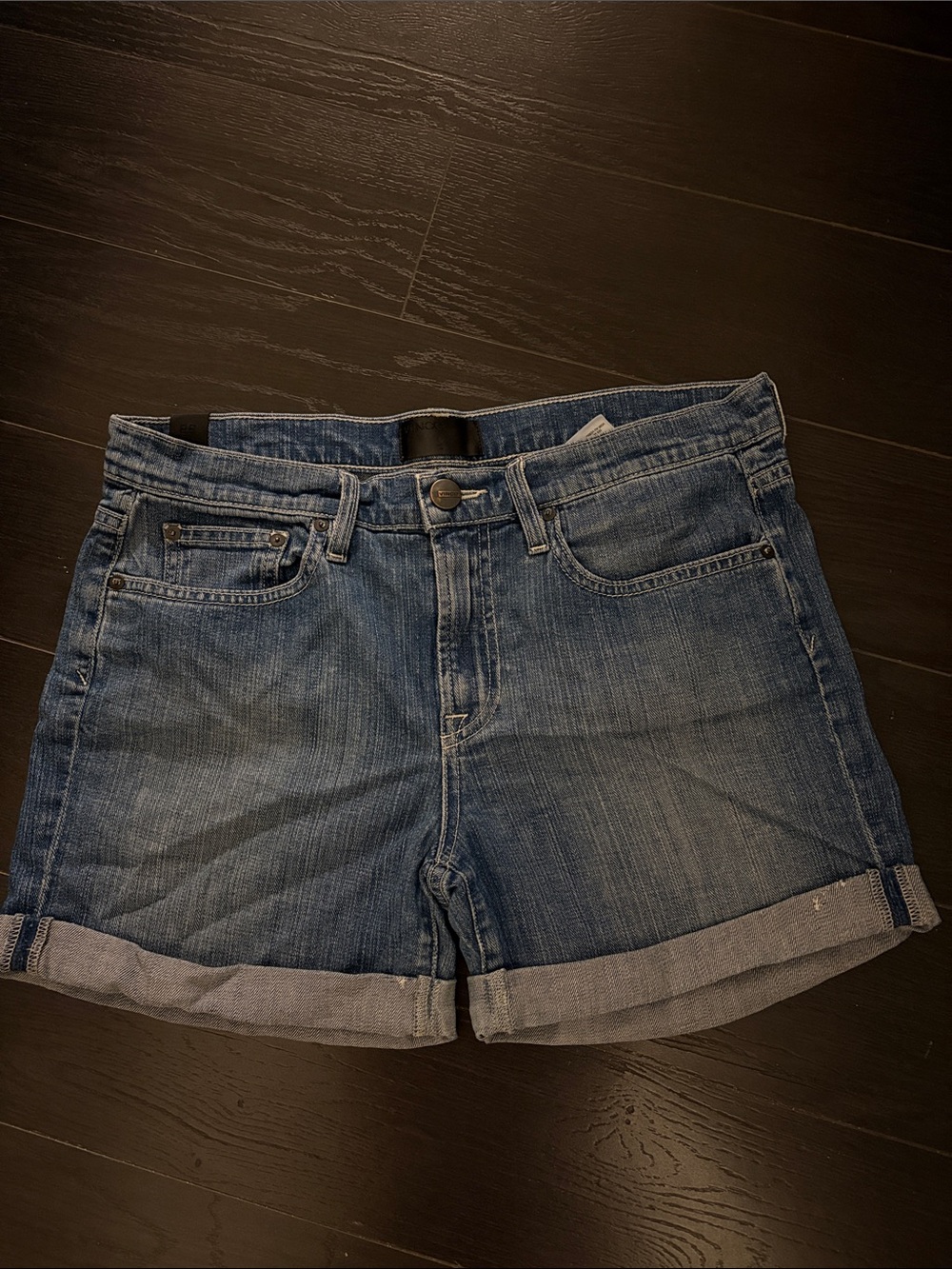 Vince Medium Blue Cuffed Denim Shorts